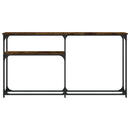 konsolbord 145x22,5x75 cm konstrueret træ røget egetræsfarve
