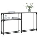 konsolbord 145x22,5x75 cm konstrueret træ grå sonoma-eg