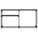 konsolbord 145x22,5x75 cm konstrueret træ brunt egetræ