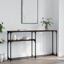 konsolbord 145x22,5x75 cm konstrueret træ brunt egetræ