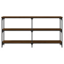 konsolbord 150x29x75 cm konstrueret træ brun egetræ