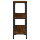 konsolbord 150x29x75 cm konstrueret træ brun egetræ