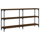 konsolbord 150x29x75 cm konstrueret træ brun egetræ