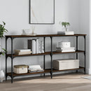 konsolbord 150x29x75 cm konstrueret træ brun egetræ