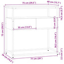 konsolbord 75x40x75 cm konstrueret træ grå sonoma-eg
