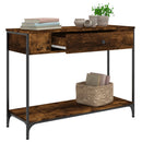 konsolbord 100x34,5x75 cm konstrueret træ røget egetræsfarve