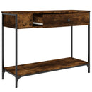 konsolbord 100x34,5x75 cm konstrueret træ røget egetræsfarve