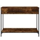 konsolbord 100x34,5x75 cm konstrueret træ røget egetræsfarve
