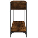 konsolbord 100x34,5x75 cm konstrueret træ røget egetræsfarve
