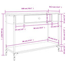 konsolbord 100x34,5x75 cm konstrueret træ røget egetræsfarve