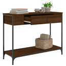 konsolbord 100x34,5x75 cm konstrueret træ brunt egetræ