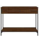 konsolbord 100x34,5x75 cm konstrueret træ brunt egetræ