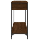 konsolbord 100x34,5x75 cm konstrueret træ brunt egetræ