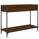 konsolbord 100x34,5x75 cm konstrueret træ brunt egetræ