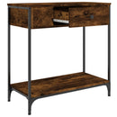 konsolbord 75x34,5x75 cm konstrueret træ røget egetræsfarve