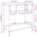 konsolbord 75x34,5x75 cm konstrueret træ røget egetræsfarve