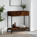 konsolbord 75x34,5x75 cm konstrueret træ røget egetræsfarve