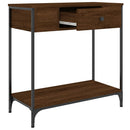 konsolbord 75x34,5x75 cm konstrueret træ brunt egetræ