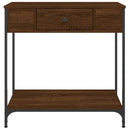 konsolbord 75x34,5x75 cm konstrueret træ brunt egetræ