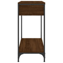 konsolbord 75x34,5x75 cm konstrueret træ brunt egetræ