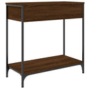konsolbord 75x34,5x75 cm konstrueret træ brunt egetræ