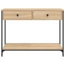 konsolbord 100x34,5x75 cm konstrueret træ sonoma-eg