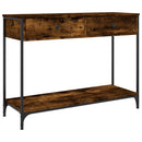 konsolbord 100x34,5x75 cm konstrueret træ røget egetræsfarve
