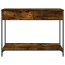 konsolbord 100x34,5x75 cm konstrueret træ røget egetræsfarve