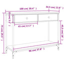 konsolbord 100x34,5x75 cm konstrueret træ røget egetræsfarve