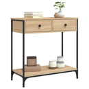 konsolbord 75x34,5x75 cm konstrueret træ sonoma-eg