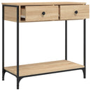 konsolbord 75x34,5x75 cm konstrueret træ sonoma-eg