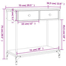 konsolbord 75x34,5x75 cm konstrueret træ sonoma-eg