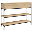 konsolbord 100x25x75 cm konstrueret træ sonoma-eg