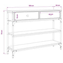 konsolbord 100x25x75 cm konstrueret træ sonoma-eg