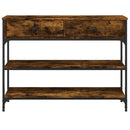 konsolbord 100x25x75 cm konstrueret træ røget egetræsfarve