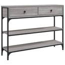 konsolbord 100x25x75 cm konstrueret træ grå sonoma-eg