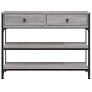 konsolbord 100x25x75 cm konstrueret træ grå sonoma-eg