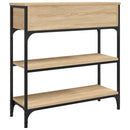 konsolbord 72,5x25x75 cm konstrueret træ sonoma-eg