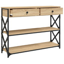 konsolbord 100x28x75 cm konstrueret træ sonoma-eg