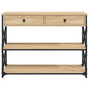 konsolbord 100x28x75 cm konstrueret træ sonoma-eg