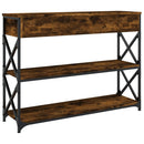 konsolbord 100x28x75 cm konstrueret træ røget egetræsfarve