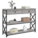 konsolbord 100x28x75 cm konstrueret træ grå sonoma-eg