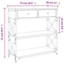 konsolbord 75x28x75 cm konstrueret træ sonoma-eg
