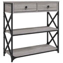 konsolbord 75x28x75 cm konstrueret træ grå sonoma-eg
