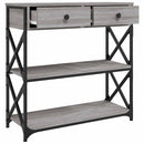 konsolbord 75x28x75 cm konstrueret træ grå sonoma-eg
