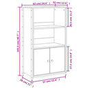 skab 62x32x103,5 cm konstrueret træ brun egetræsfarve