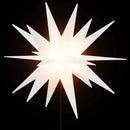 juledekoration med LED-lys og jordspyd foldbar 57 cm hvid
