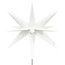 juledekoration med LED-lys og jordspyd foldbar 57 cm hvid
