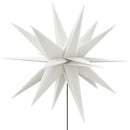 juledekoration med LED-lys og jordspyd foldbar 57 cm hvid