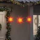 juledekoration med LED-lys 3 stk. foldbar rød